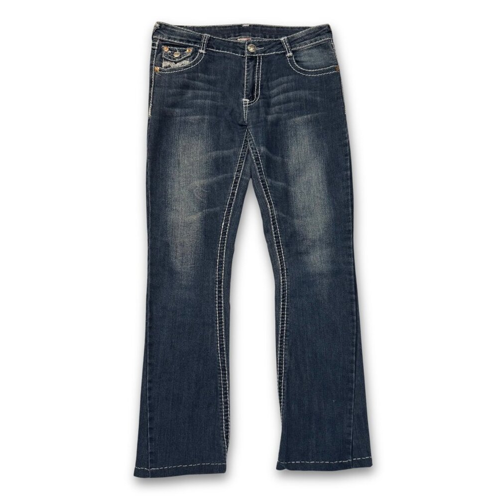 True Religion Hemmed Chunky Stitch Bootcut Jeans | 32"